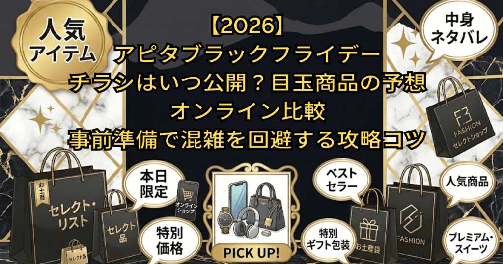 【2026】アピタブラックフライデーチラシはいつ公開？目玉商品の予想・オンライン比較・事前準備で混雑を回避する攻略コツ